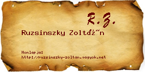 Ruzsinszky Zoltán névjegykártya