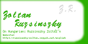 zoltan ruzsinszky business card